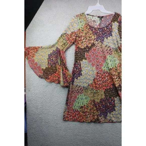 MSK Belled Sleeve Paisley Dress-Medium-Silky-Flowy - Picture 3 of 10